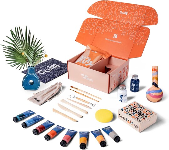 The Original Pottery Starter Kit - Complete Air Dry Clay + Painting Beginner Set